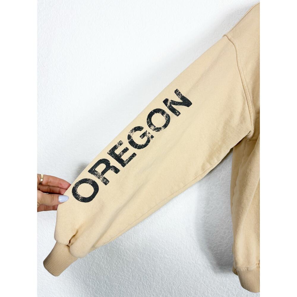 Urban Outfitters Crater Lake Overdyed Crew Neck Sweatshirt Small Yellow Oregon - Picture 12 of 15